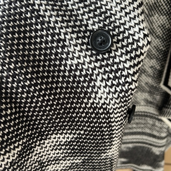 Calvin Klein Houndstooth Black White Oversized Open Front Cardigan Duster Coat S - Picture 9 of 10